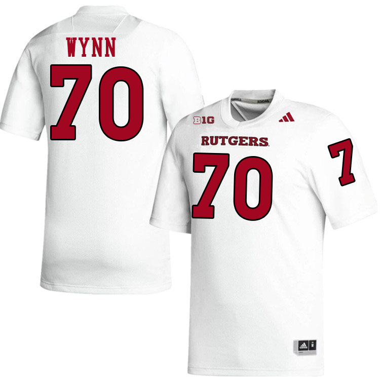 Rutgers Scarlet Knights #70 N-Kye Wynn College Football Jerseys Stitched-White